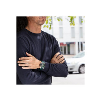 Montre Chrono Bike Homme, Acier inoxydable et Caoutchouc vert FESTINA F20544/3 portée