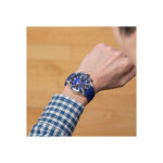 Montre Chrono Sport Homme, Acier inoxydable et Caoutchouc bleu FESTINA F20517/1 portée