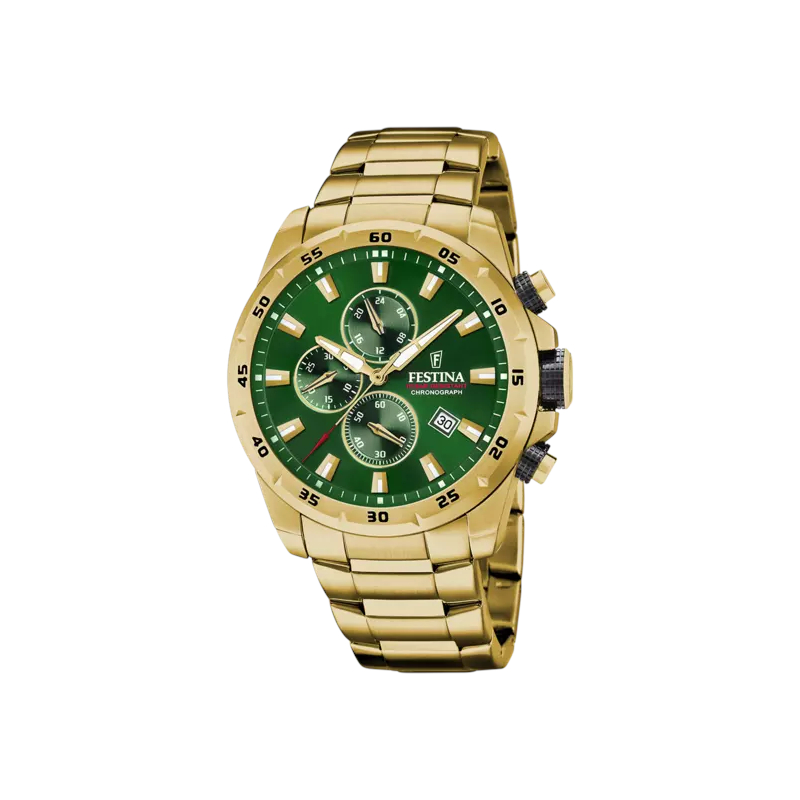 montre-chronographe-homme-FESTINA-acier-inoxydable-doré-F20541-3 Montre Chronographe Homme, Acier inoxydable doré FESTINA F20541/3