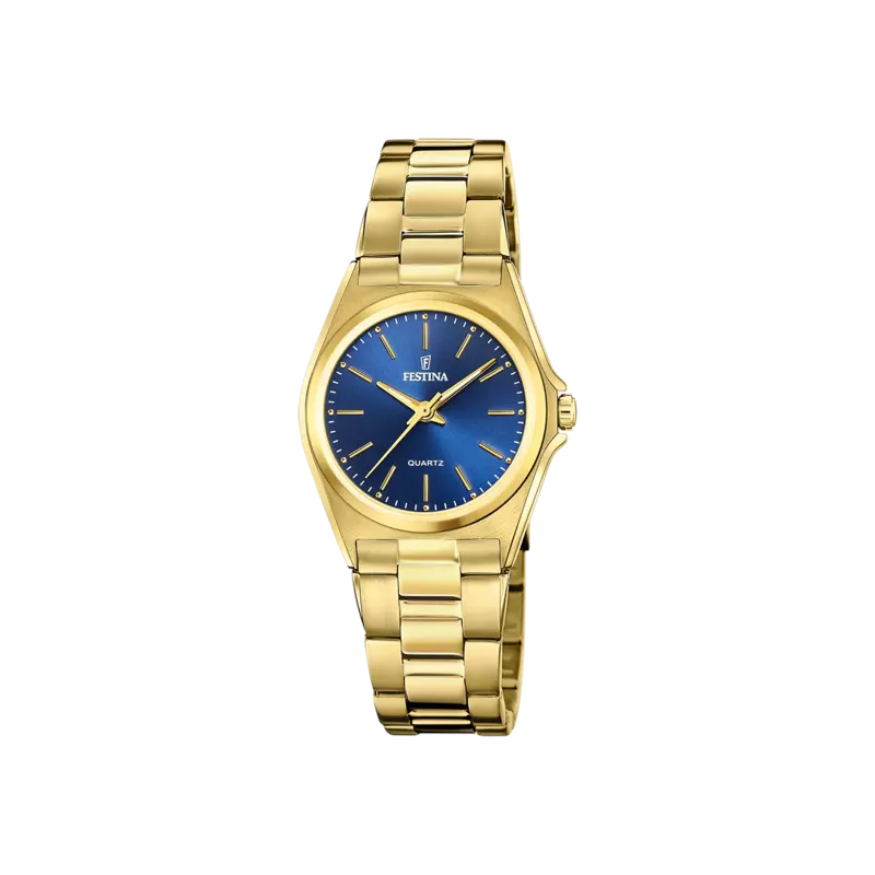 montre-classique-FESTINA-femme-bleue-acier-inoxydable-doré-F20557-4 Montre Classique Femme Acier inoxydable doré FESTINA F20557/4