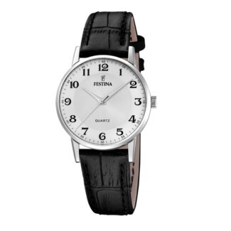 Montre Classique Femme Acier inoxydable et Cuir noir FESTINA F20691/1