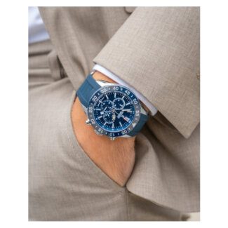 Montre Homme, Acier inoxydable, céramique et Caoutchouc bleu FESTINA F20515/1 portée