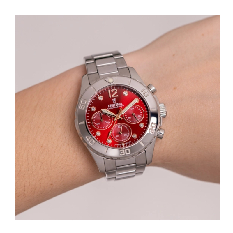 montre-femme-FESTINA-acier-inoxydable-cadran-rouge-F20603-2-autre-vue Montre » Boyfriend » Femme Acier inoxydable et cadran rouge FESTINA F20603/2, autre vue