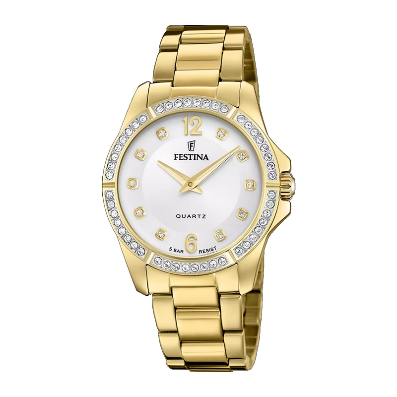 montre-femme-FESTINA-acier-inoxydable-doré-F20596-1 Montre Femme Acier inoxydable doré FESTINA F20596/1