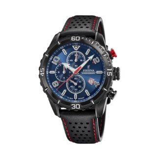 Montre Chronographe Homme, Acier inoxydable et Cuir noir FESTINA F20519/2