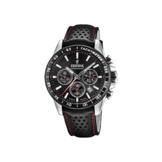 Montre Chronographe Homme Acier inoxydable et Cuir noir FESTINA F20561/4