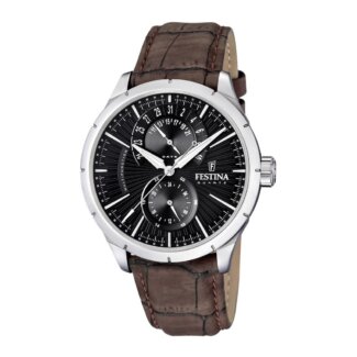 Montre Rétro Homme, Acier inoxydable et Cuir marron FESTINA F16573/4