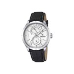 Montre Rétro Homme, Acier inoxydable et Cuir noir FESTINA F16573/1