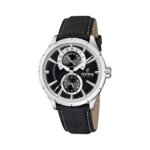 Montre Rétro Homme, Acier inoxydable et Cuir noir FESTINA F16573/3