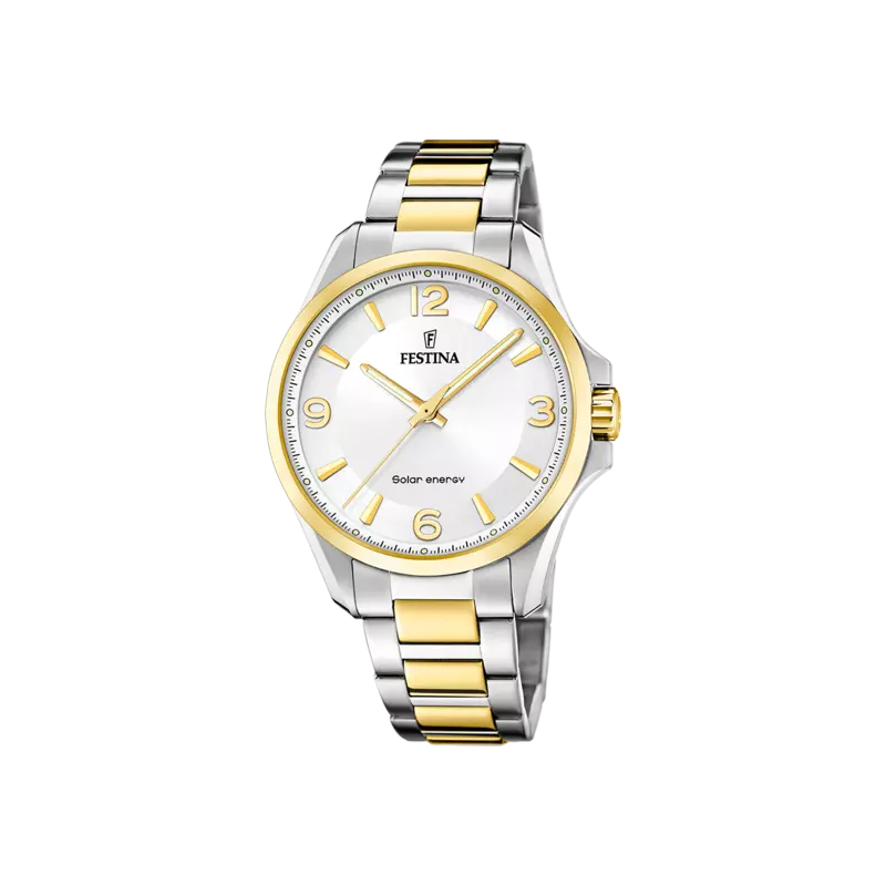 montre-solaire-homme-FESTINA-acier-inoxydable-bicolore-F20657-1 Montre Solaire Homme Acier inoxydable bicolore FESTINA F20657/1