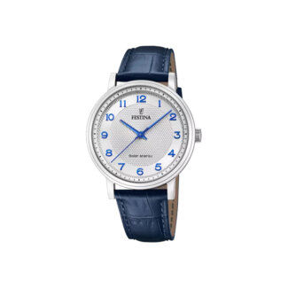 Montre Solaire Homme Acier inoxydable et Cuir bleu FESTINA F20660/1