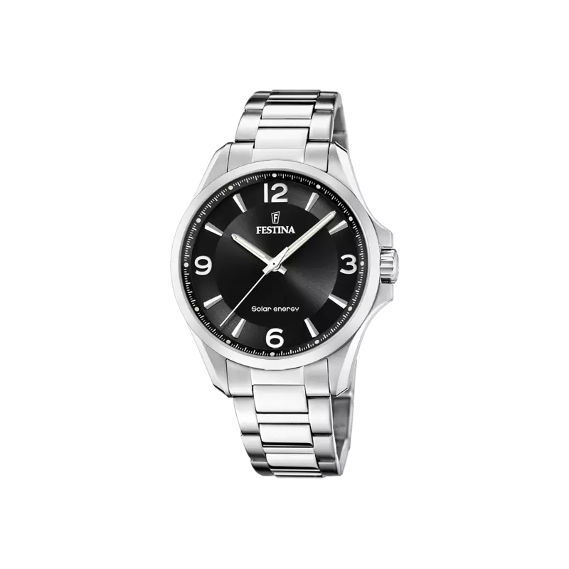 montre-solaire-noire-homme-FESTINA-F20656-4 Montre Solaire noire Homme Acier inoxydable FESTINA F20656/4