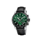 Montre Chronographe verte Homme, Acier inoxydable et Cuir noir FESTINA F20561/5