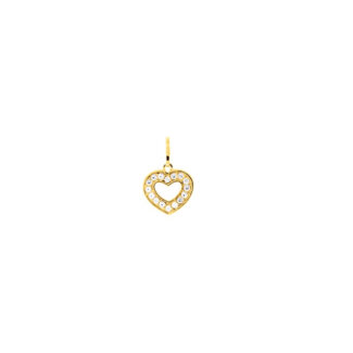 Pendentif Femme Cœur Plaqué Or et Oxydes de zirconium ROBBEZ MASSON