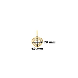 Pendentif Femme Cœur Plaqué Or et Oxydes de zirconium ROBBEZ MASSON, dimensions