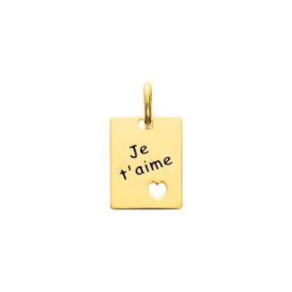 Pendentif Cœur » je t’aime » Plaqué Or ROBBEZ MASSON