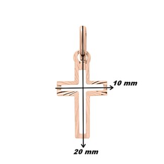 Pendentif Croix Or rose 750/1000 ROBBEZ MASSON, dimensions