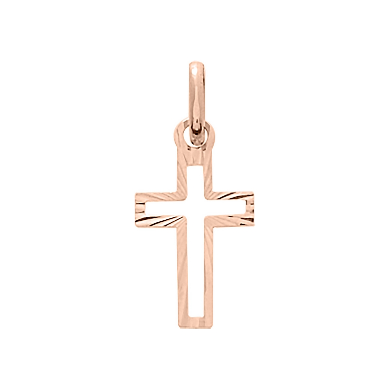 pendentif-croix-or-rose-750-robbez-masson-20812R Pendentif Croix Or rose 750/1000 ROBBEZ MASSON