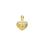 Pendentif Femme Cœur Or jaune 750/1000 et Rhodium ROBBEZ MASSON