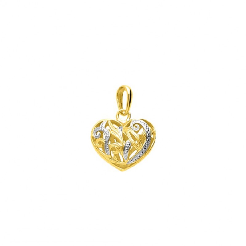 pendentif-femme-coeur-or-jaune-rhodium-robbez-masson-P29-1 Pendentif Femme Cœur Or jaune 750/1000 et Rhodium ROBBEZ MASSON