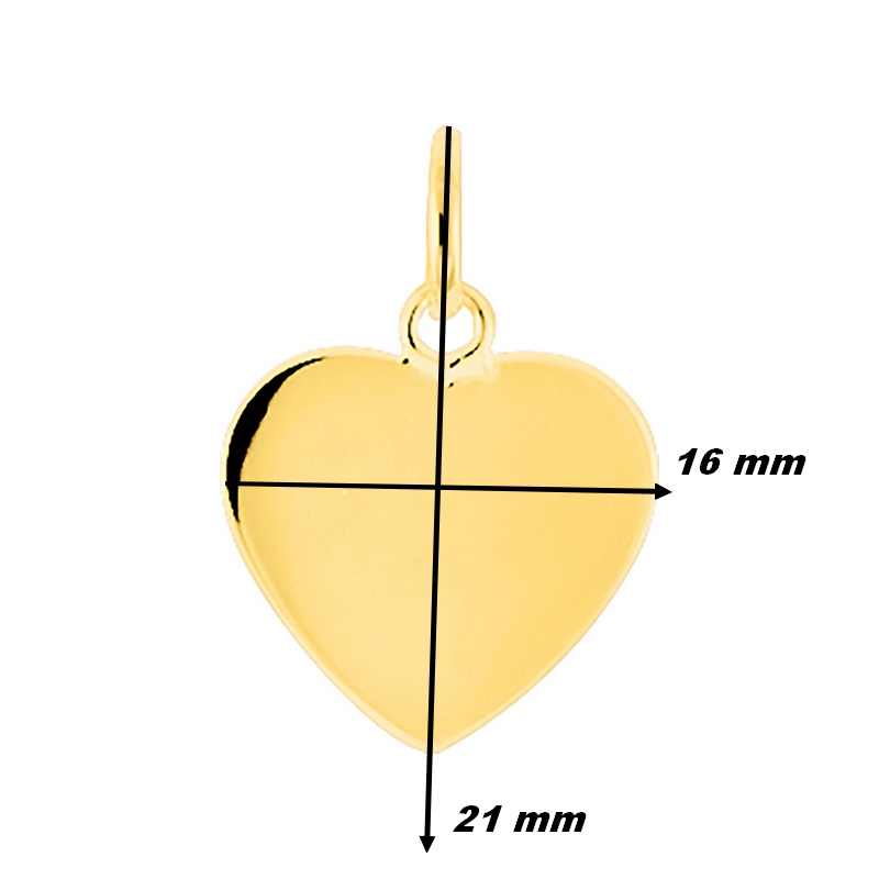 pendentif-femme-coeur-plaque-or-136128-dimensions Pendentif Cœur Femme Plaqué Or ROBBEZ MASSON, dimensions