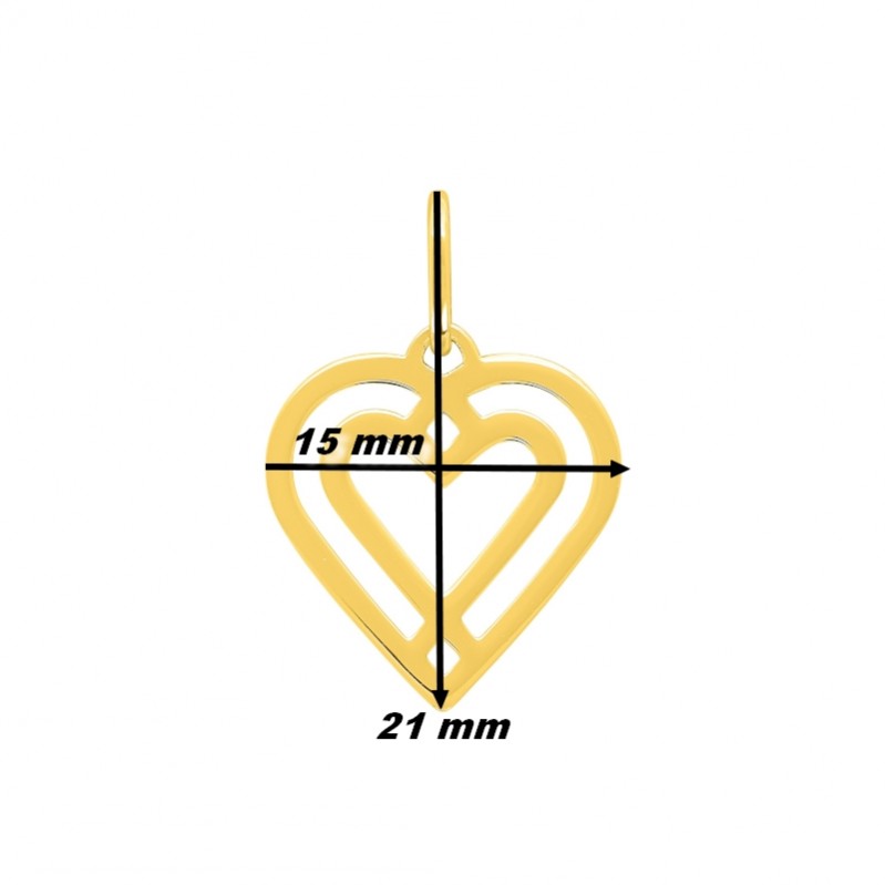Pendentif Cœur Femme Plaqué Or ROBBEZ MASSON, dimensions