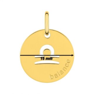Médaille zodiaque Balance Plaqué Or ROBBEZ MASSON, diamètre