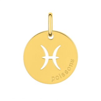 Médaille zodiaque Poissons Plaqué Or ROBBEZ MASSON