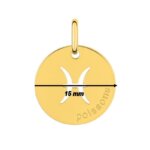 Médaille zodiaque Poissons Plaqué Or ROBBEZ MASSON, diamètre