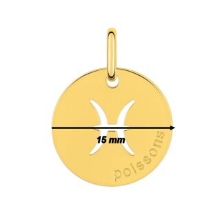 Médaille zodiaque Poissons Plaqué Or ROBBEZ MASSON, diamètre