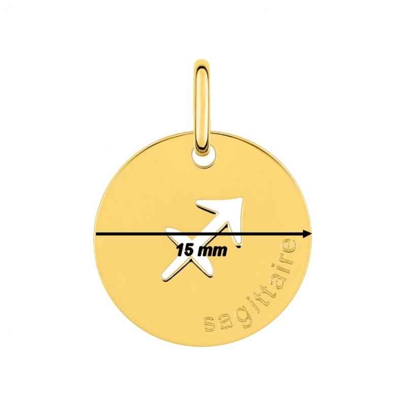 Médaille zodiaque Sagittaire Plaqué Or ROBBEZ MASSON, diamètre