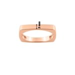 Bague Femme Rectangulaire Plaqué Or rose, largeur