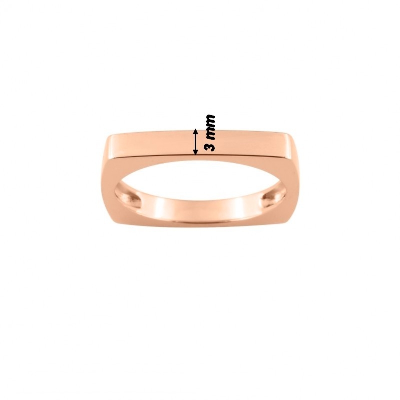 bague-carrée-femme-plaqué-or-rose-ROBBEZ-MASSON-TARM44-largeur Bague Femme Rectangulaire Plaqué Or rose, largeur