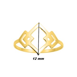 Bague Femme 3 Carrés Plaqué Or ROBBEZ MASSON, largeur.