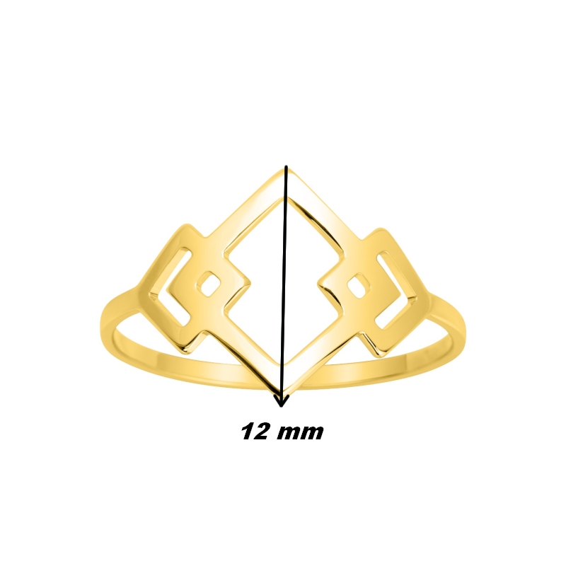 Bague Femme 3 Carrés Plaqué Or ROBBEZ MASSON, largeur.