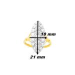 Bague Femme Marquise Plaqué Or et oxydes de zirconium ROBBEZ MASSON, dimensions