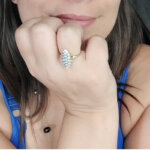 Bague Femme Marquise Plaqué Or et oxydes de zirconium ROBBEZ MASSON, portée