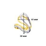 Bague Femme Géométrique Plaqué Or et Rhodium, dimensions