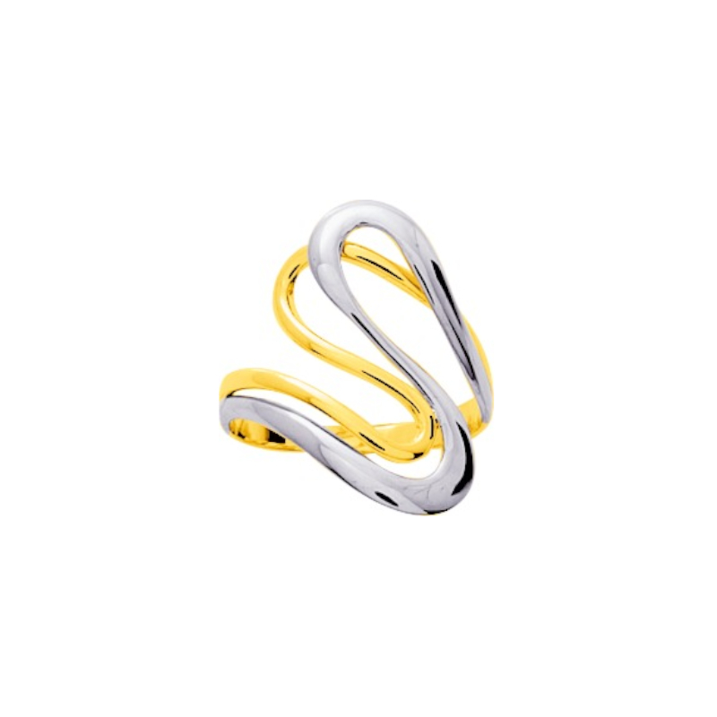 bague-femme-plaqué-or-et-rhodium-robbez-masson-137368 Bague Femme Géométrique Plaqué Or et Rhodium
