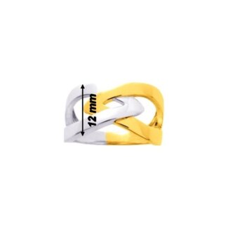 Bague Femme bicolore Plaqué Or et Rhodium ROBBEZ MASSON, largeur