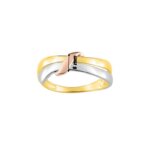 Bague Femme Plaqué Or tricolore et Rhodium ROBBEZ MASSON, largeur