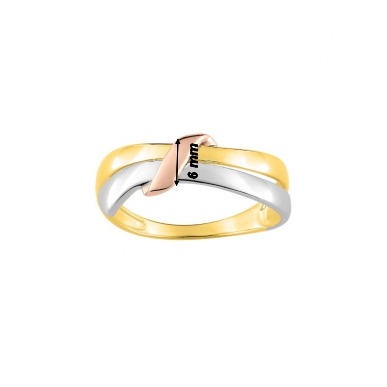 bague-femme-plaqué-or-tricolore-ROBBEZ-MASSON-137724-largeur Bague Femme Plaqué Or tricolore et Rhodium ROBBEZ MASSON, largeur
