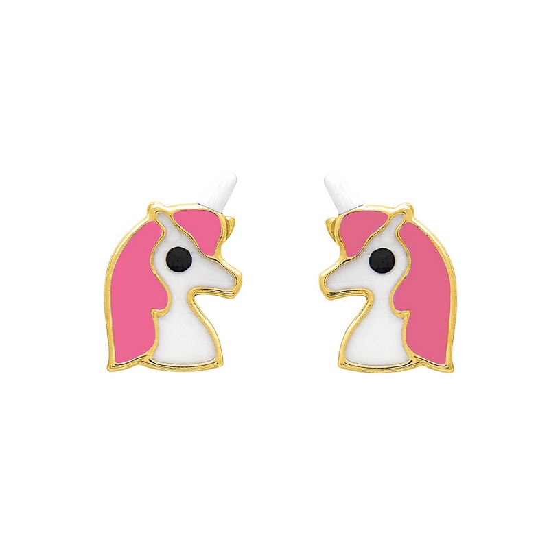 Boucles d'oreilles Enfant Licorne Or jaune 750/1000 ROBBEZ MASSON