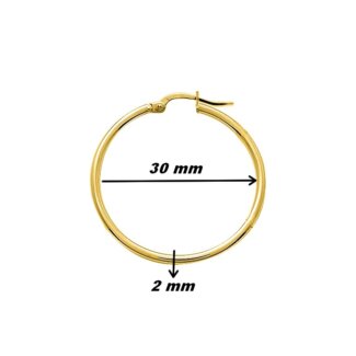 Boucles d’oreilles créoles Femme Plaqué Or ROBBEZ MASSON, dimensions