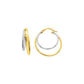 Boucles d’oreilles créoles Femme Plaqué Or et Rhodium ROBBEZ MASSON