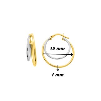 Boucles d’oreilles créoles Femme Plaqué Or et Rhodium ROBBEZ MASSON, dimensions