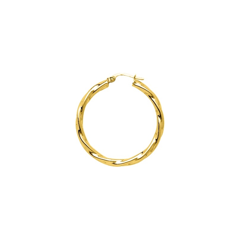 Boucles d’oreilles créoles Femme Plaqué Or torsadées ROBBEZ MASSON
