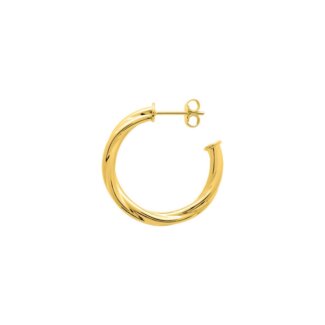 Boucles d'oreilles demi créoles Femme torsadées Plaqué Or ROBBEZ MASSON