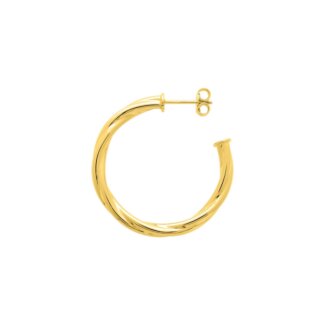 Boucles d'oreilles demi créoles Femme torsadées Plaqué Or ROBBEZ MASSON