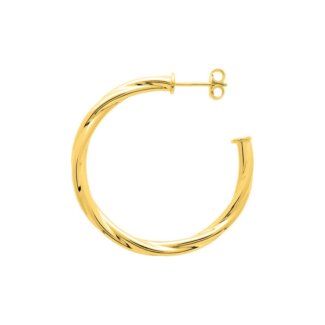 Boucles d’oreilles demi créoles Femme Plaqué Or torsadées ROBBEZ MASSON